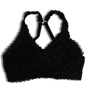 PARFAIT Adriana Black Lace Non-Wired Bralette Longline Bra Sz 36DD